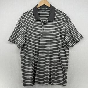 IZOD Shirt Mens L Striped Polo Golf Performance Short Sleeve Jersey Gray